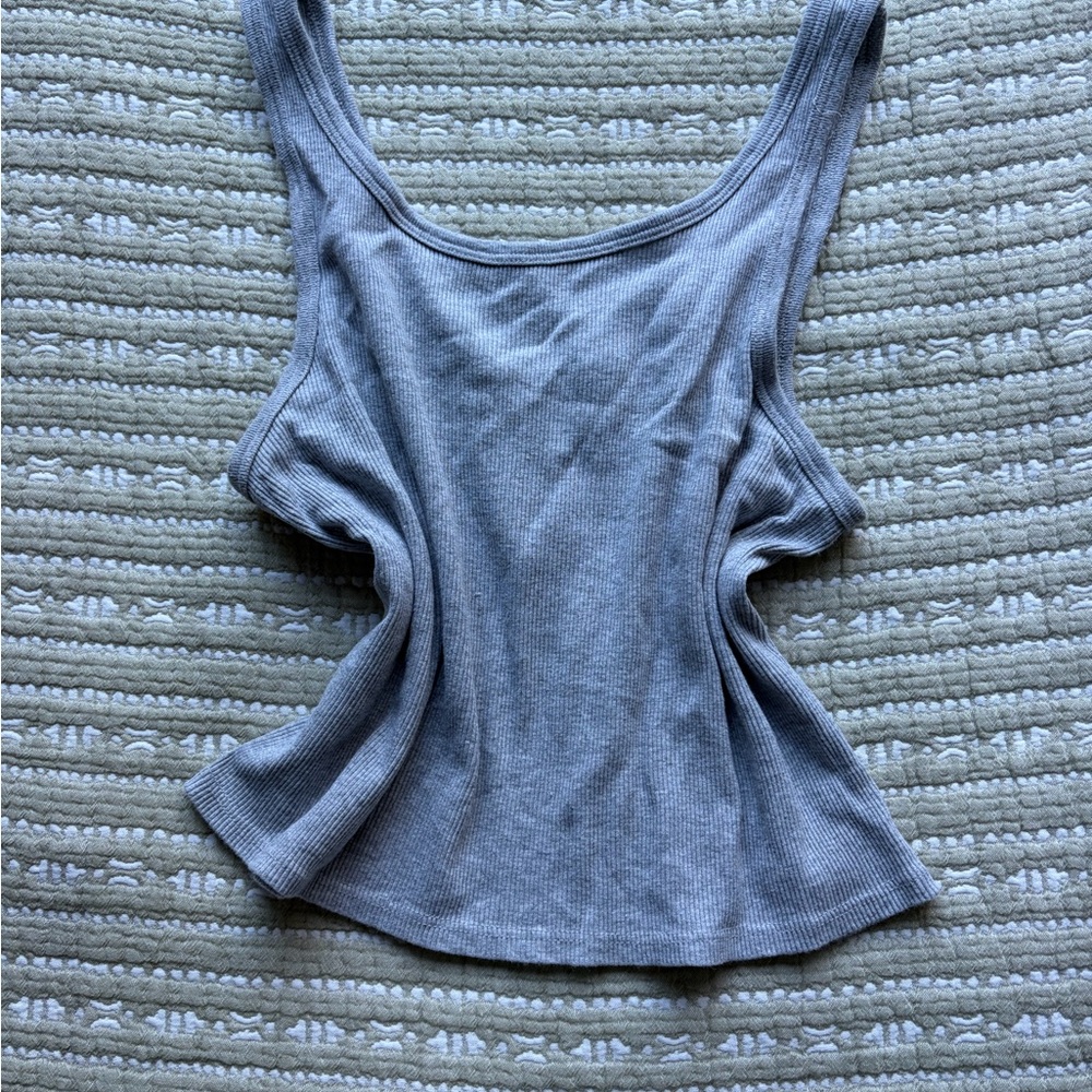 Brandy Melville Heather Gray Buttoned Tank Top - Picture 2 of 2